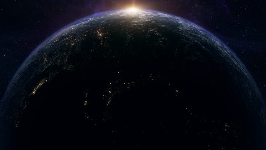 Cinematic planet Earth and Moon space view, glowing earth with city lights and atmospheric rim light, moon drifting through star filled cosmos, epic sci fi mood, deep space exploration, dramatic universe backdrop
