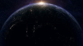 Cinematic planet Earth and Moon space view, glowing earth with city lights and atmospheric rim light, moon drifting through star filled cosmos, epic sci fi mood, deep space exploration, dramatic universe backdrop - Powered by Shutterstock - Get 15% off with code: PIKWIZARD15