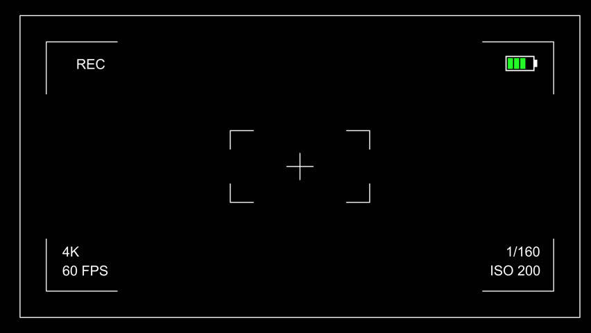 Recording screen camera overlay with alpha channel. 4k Camcoder overlay interface