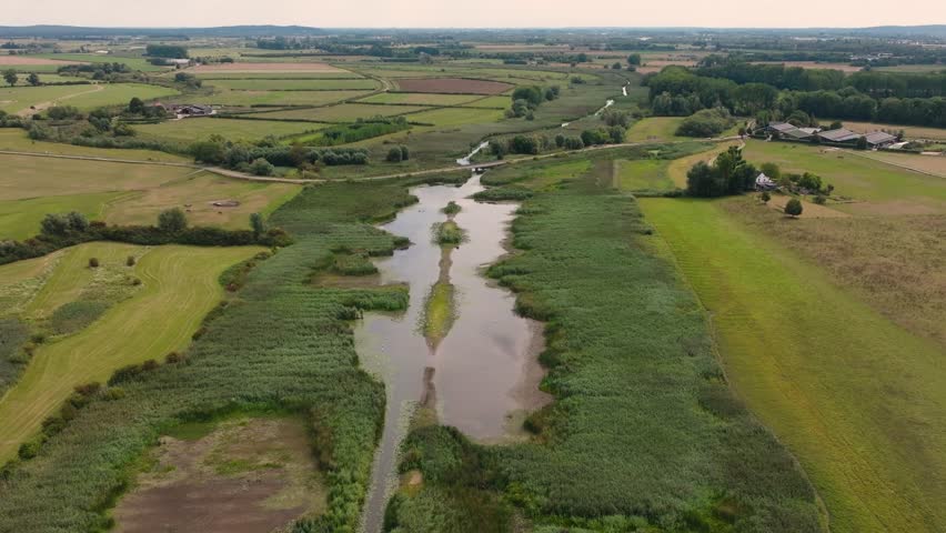 Dutch Landscape Green Fields with a Lake