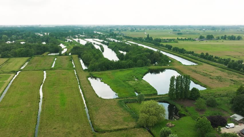 Dutch Landscape Green fields by the River