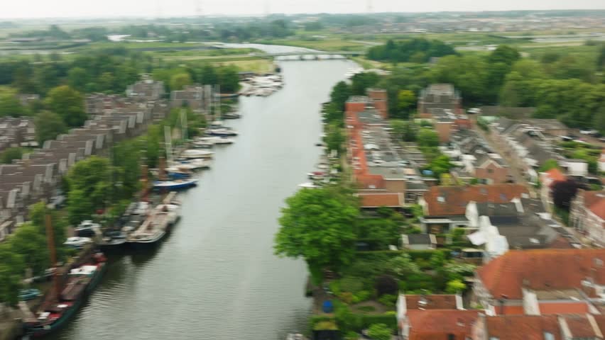 Dutch Landscape Town by the River
