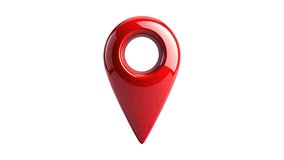 Glossy Red 3D Map Pin Location Marker – Rounded Teardrop Navigation Icon Animation Video - Powered by Shutterstock - Get 15% off with code: PIKWIZARD15
