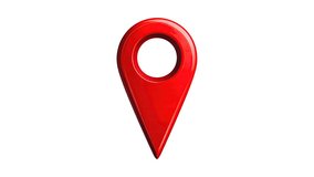 Glossy Red Location Pin with Cutout Hole – 3D Map Marker Navigation Icon Animation Video - Powered by Shutterstock - Get 15% off with code: PIKWIZARD15