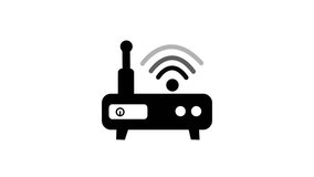 Minimalist icon of a wireless router with antenna and Wi-Fi signal animation - Powered by Shutterstock - Get 15% off with code: PIKWIZARD15