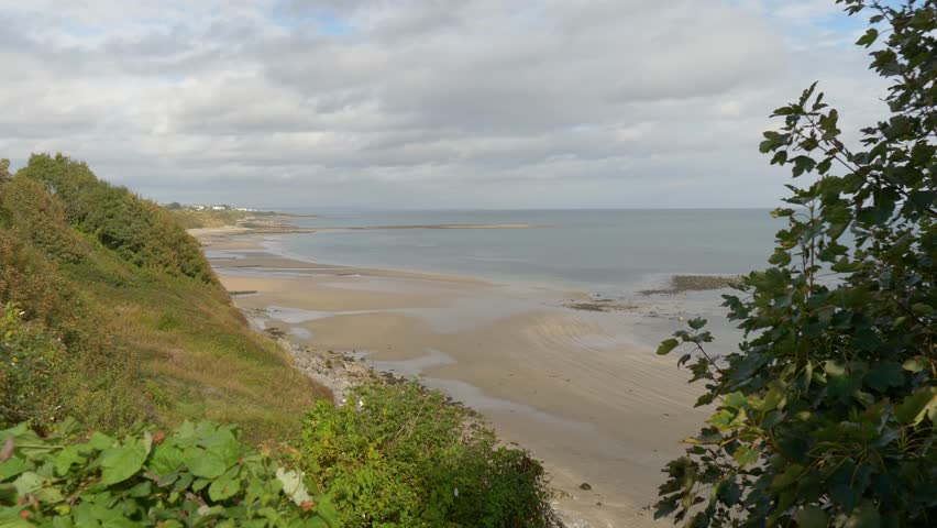 Serene View Of Skerries Beach In Skerries, County Dublin, Ireland. Aerial Shot