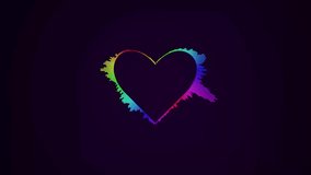 Digital Audio Spectrum Heart Shape Visualization with Colorful Sound Waves on Dark Background, Love Music Equalizer Design, Futuristic Neon Waveform Loop for Romance, Music, and Modern Motion Graphics - Powered by Shutterstock - Get 15% off with code: PIKWIZARD15