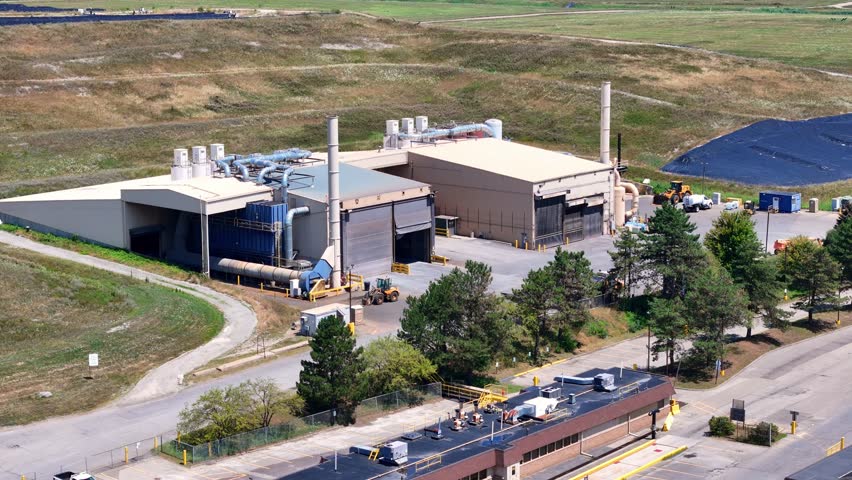 Wayne Disposal hazardous waste processing buildings near Belleville, Michigan, USA