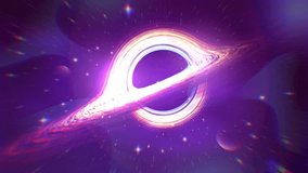 Black hole with lensing effect and accretion disk. Black hole animation illustrating a distortion in space perfect for science videos, educational presentations, or futuristic concepts. - Powered by Shutterstock - Get 15% off with code: PIKWIZARD15