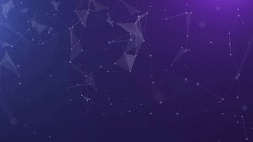Deep purple abstract network of interconnected white dots and lines forming geometric shapes with soft glowing bokeh effects in a dark digital space representing data science and technology concepts - Powered by Shutterstock - Get 15% off with code: PIKWIZARD15