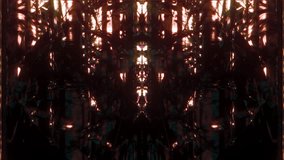 Columns brown gold mirrored layout with heavy VHS style distortion including analog noise, scanlines, color bleed, frame tearing, pixel noise and corrupted broadcast signal, bilateral symmetry, vertical column structure, degraded video surface, retro monitor artifacts used as visual loop. - Powered by Shutterstock - Get 15% off with code: PIKWIZARD15