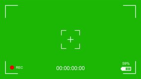 Camera Recording Viewfinder HUD Overlay on Green Screen, Minimal REC Frame with Crosshair and Timecode, 60 Seconds 4K Horizontal Chroma Key Video - Powered by Shutterstock - Get 15% off with code: PIKWIZARD15