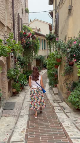 exploring the historic center of Spello