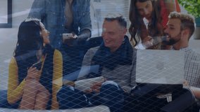 Animation of data processing over diverse business people using electronic devices. global business, connections and data processing concept digitally generated video. - Powered by Shutterstock - Get 15% off with code: PIKWIZARD15