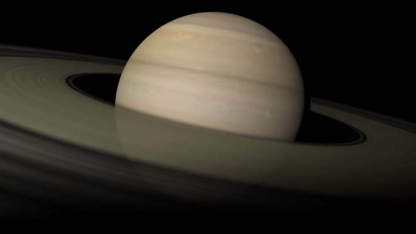 A close up planet Saturn, the sixth planet from the Sun and the second largest in the solar system