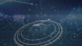 Animation of financial data processing with scope scanning and globe on black background. Global business, finances and digital interface concept digitally generated video. - Powered by Shutterstock - Get 15% off with code: PIKWIZARD15