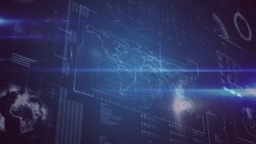 Animation of connections and data processing on digital screen with world map. Global network, connections, data processing and digital interface concept digitally generated video. - Powered by Shutterstock - Get 15% off with code: PIKWIZARD15