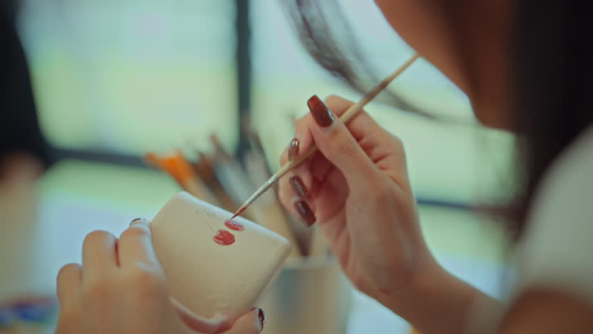 Closeup of a female artist