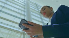 Network of connections and data processing against caucasian businesswoman using phone headset at office. Global business digital interface technology and networking concept digitally generated video. - Powered by Shutterstock - Get 15% off with code: PIKWIZARD15