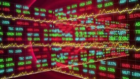 Animation of financial data processing over cityscape. Global business finances and digital interface concept digitally generated video. - Powered by Shutterstock - Get 15% off with code: PIKWIZARD15