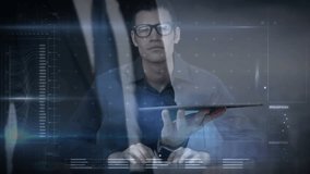 Animation of caucasian businessman over data processing. Global business and digital interface concept digitally generated video. - Powered by Shutterstock - Get 15% off with code: PIKWIZARD15