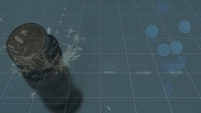 Animation of data processing over dices. Gambling, casino and digital interface concept digitally generated video. - Powered by Shutterstock - Get 15% off with code: PIKWIZARD15