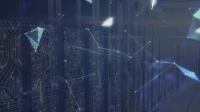 Animation of shapes and rotating globe over servers. global internet, computers, data processing, connections and technology concept digitally generated video. - Powered by Shutterstock - Get 15% off with code: PIKWIZARD15