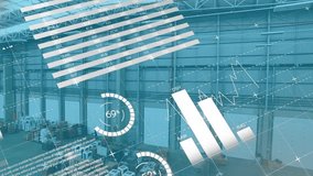 Animation of globe with statistics and financial data processing over warehouse. global shipping, finance, business and data processing concept digitally generated video. - Powered by Shutterstock - Get 15% off with code: PIKWIZARD15