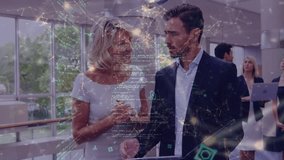 Animation of network of connections over businessman wearing vr headsets. Global business connections digital interface and technology concept digitally generated video. - Powered by Shutterstock - Get 15% off with code: PIKWIZARD15