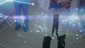 Animation of data processing over diverse doctors smiling. Global medicine and digital interface concept digitally generated video. - Powered by Shutterstock - Get 15% off with code: PIKWIZARD15