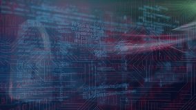 Animation of data processing with lock icon, hud elements on digital interface. Digital composite, artificial intelligence, communication, technology, finance, coding, network security. - Powered by Shutterstock - Get 15% off with code: PIKWIZARD15