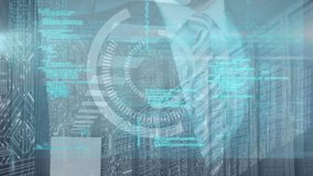 Animation of screens with data processing over mid section of businessman touching futuristic screen. Computer interface and business technology concept - Powered by Shutterstock - Get 15% off with code: PIKWIZARD15