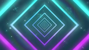 This video features neon geometrical shapes moving over glowing stars. The shapes are connected by lines, creating patterns of light and movement. The video ends with the text cyber monday glitching - Powered by Shutterstock - Get 15% off with code: PIKWIZARD15