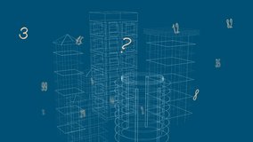 Animation of numbers and data processing over 3d cityscape. Global business, finance, computing and data processing concept digitally generated video. - Powered by Shutterstock - Get 15% off with code: PIKWIZARD15