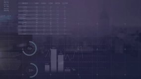 Animation of changing numbers and statistical data processing against aerial view of cityscape. Computer interface and business data technology concept - Powered by Shutterstock - Get 15% off with code: PIKWIZARD15