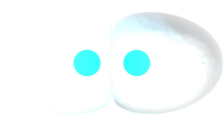 High-resolution 3D animation of a pluripotent stem cell undergoing cytokinesis vertical division. The translucent membrane exhibits gelatinous organic movement driven by procedural noise as it pinches to form two daughter cells. Features two internal glowing electric cyan nuclei against a clean clinical gradient background. Ideal for medical visualizations, biology documentaries, biotechnology promos, and scientific presentations. Seamless loop.