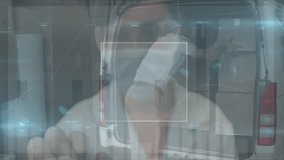 Animation of data processing over caucasian male courier. business, technology and delivery services concept digitally generated video. - Powered by Shutterstock - Get 15% off with code: PIKWIZARD15