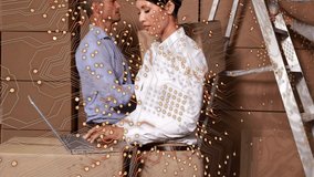 Animation of integrated circuit over happy female warehouse worker with laptop. Work, occupation, business and technology concept digitally generated video. - Powered by Shutterstock - Get 15% off with code: PIKWIZARD15