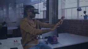 Animation of data processing over african american businessman in office. Global business and digital interface concept digitally generated video. - Powered by Shutterstock - Get 15% off with code: PIKWIZARD15