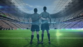 Animation of data processing over rugby players. Global sports, connections, computing and data processing concept digitally generated video. - Powered by Shutterstock - Get 15% off with code: PIKWIZARD15