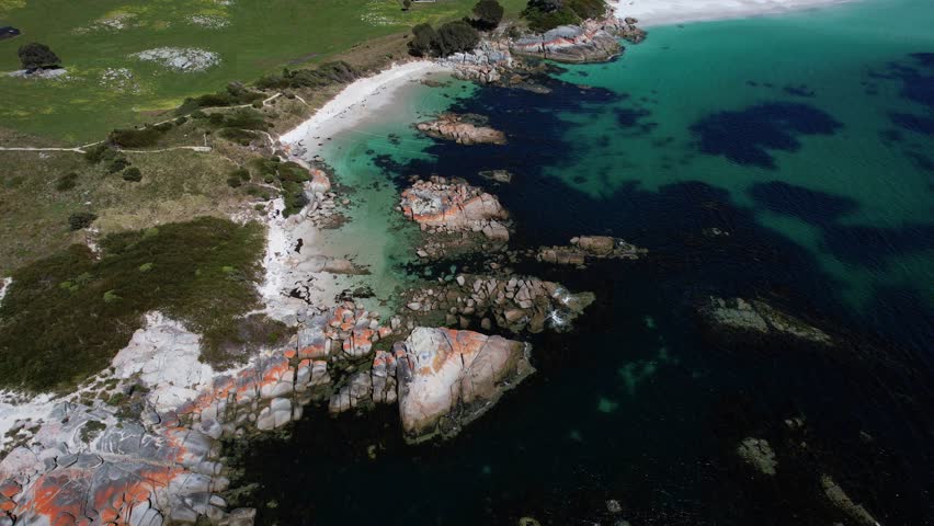 Aerial Shot Of The Gardens - National Whale Trail, Tasmania, Australia