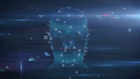 Animation of data processing over digital human head. global technology, data processing and digital interface concept digitally generated video. - Powered by Shutterstock - Get 15% off with code: PIKWIZARD15