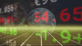 Animation of statistics and data processing over world map. Global data processing and technology concept digitally generated video. - Powered by Shutterstock - Get 15% off with code: PIKWIZARD15