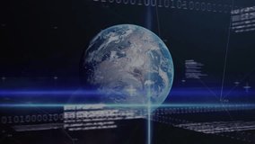 Animation of data processing and globe over dices. Gambling, casino and digital interface concept digitally generated video. - Powered by Shutterstock - Get 15% off with code: PIKWIZARD15