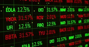 Animation of binary coding and stock market data processing over digital wave on black background. Global economy and business technology concept - Powered by Shutterstock - Get 15% off with code: PIKWIZARD15
