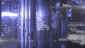 Animation of connected icons, programming language and lens flare against server room. Digital composite, multiple exposure, coding, machine learning, communication, technology, network server. - Powered by Shutterstock - Get 15% off with code: PIKWIZARD15