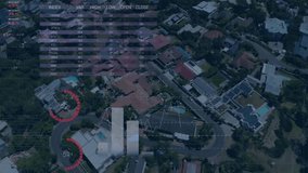 Animation of financial data processing over cityscape. Global finance, business, connections, computing and data processing concept digitally generated video. - Powered by Shutterstock - Get 15% off with code: PIKWIZARD15