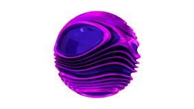 Stunning purple abstract 3D spherical sculpture with dynamic ridges and shadows. A study in color, form, and motion. Perfect for design enthusiasts and art lovers seeking bold, contemporary visuals. - Powered by Shutterstock - Get 15% off with code: PIKWIZARD15