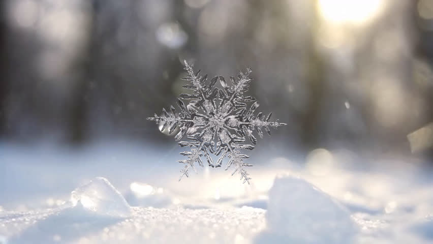 Three-dimensional snowflake ice crystal with transparent channels