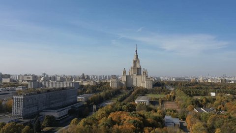 Aerial Descent over Park by Moscow State